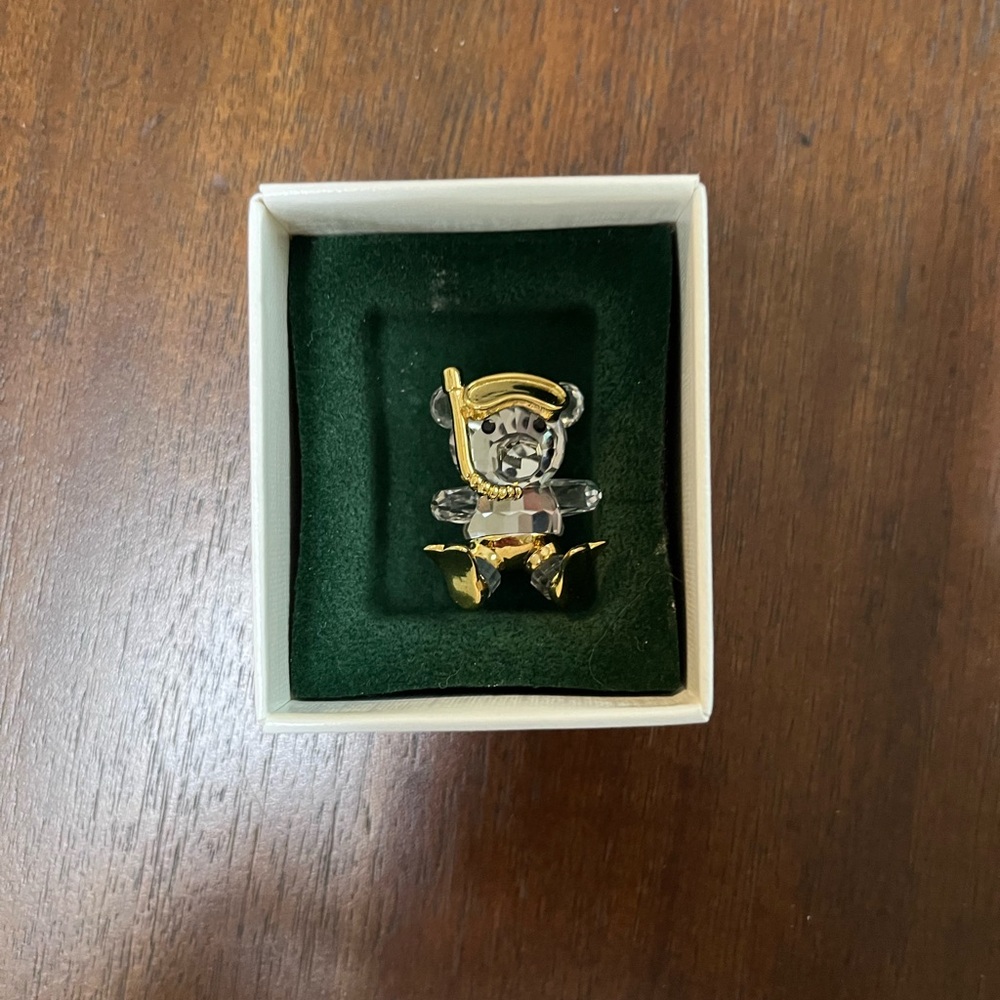 Swarovski Gold and Crystal Snorkle Bear Brooch